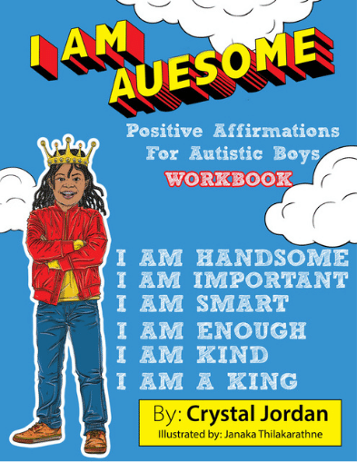 I Am Auesome positive affirmations for autistic boys workbook cover